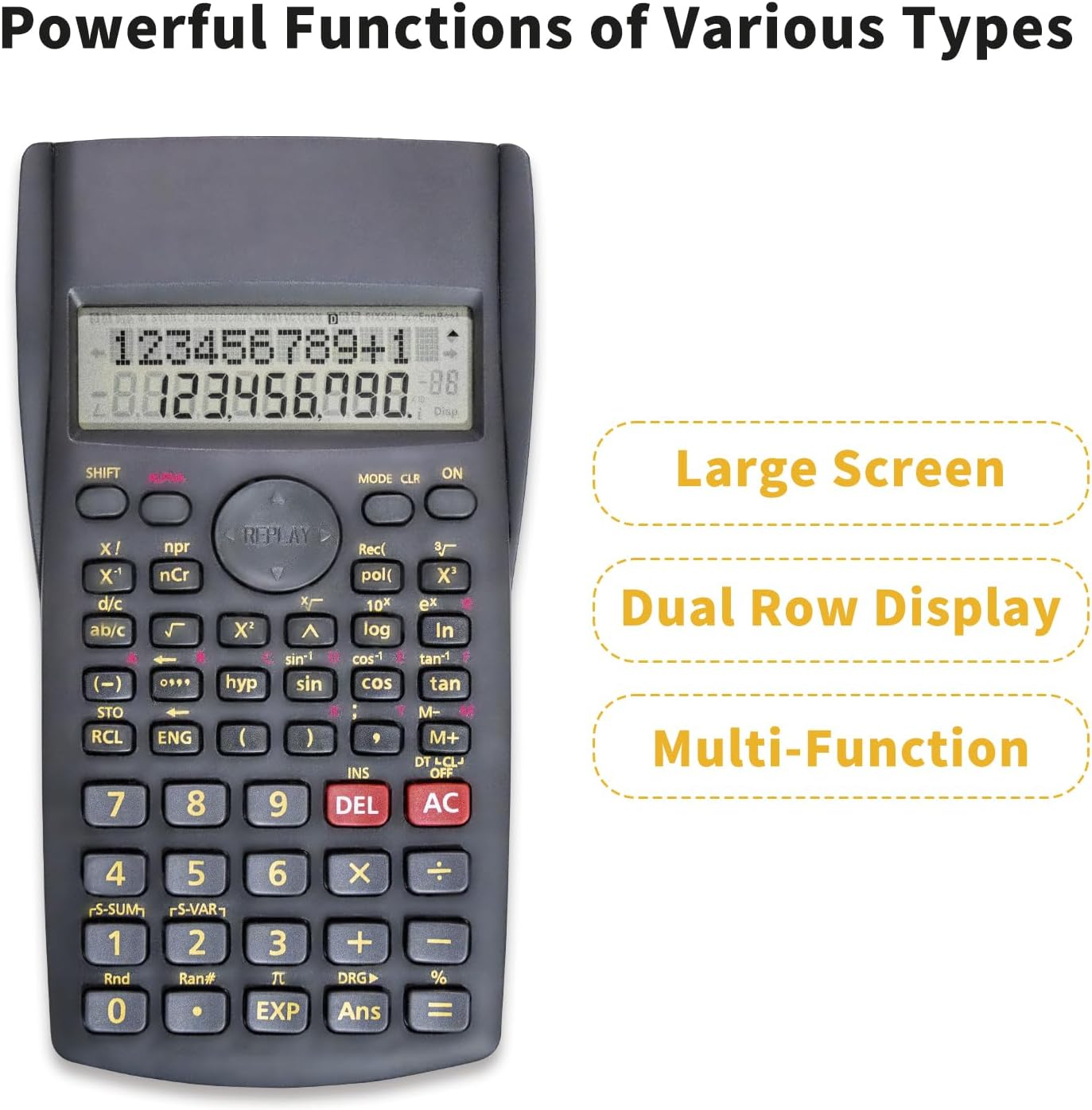 Scientific Calculator 2 Line Multifunction for School Engineering Accounting (YE82MS) image number 1
