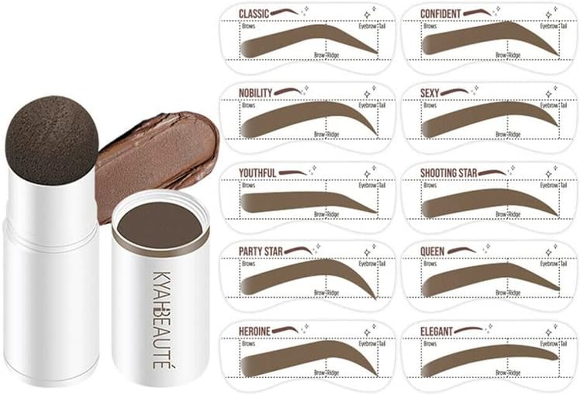 AIMALL Waterproof Eyebrow Shaping Kit with One-Step Brow Stamp, 10 Stencils, and Brush &ndash; Perfect Brow Makeup Set for Natural, Symmetrical Brows image number 6