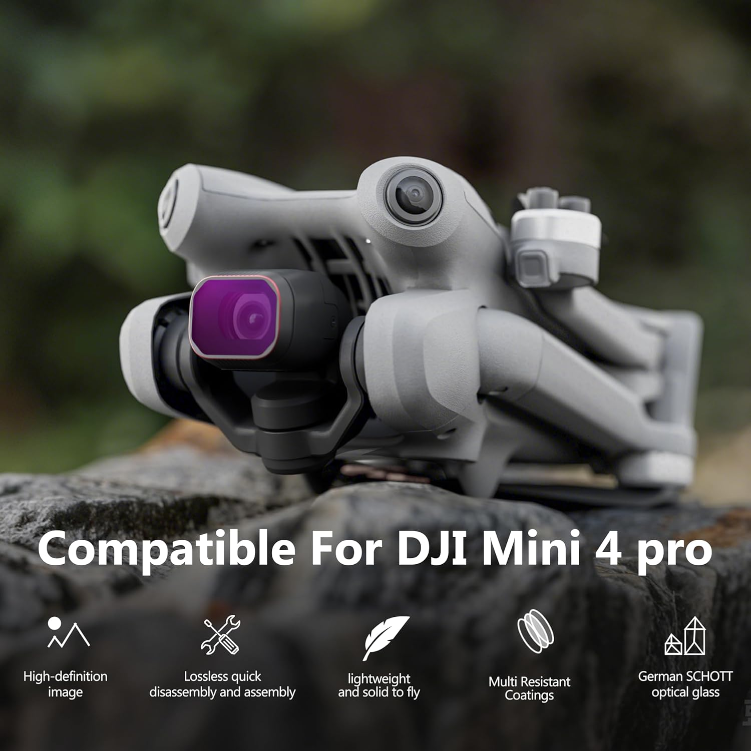 STARTRC PHOTO Mini 4 Pro Filter Set for Mini 4 Pro Accessories, 6 Pack UV CPL ND8 ND16 ND32 ND64 Filter, Neutral Density Filter and Circular Polarising Filter image number 1