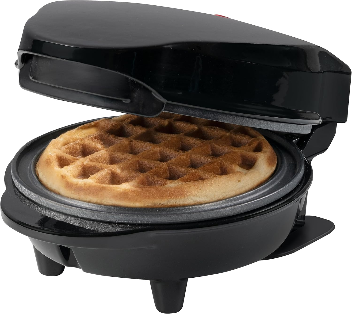Bestron Mini Waffle Maker for Classic Waffles, Small Waffle Maker with Non-Stick Coating for Children'S Birthdays, Family Parties, Easter or Christmas, Design: Retro, Colour: Light Beige