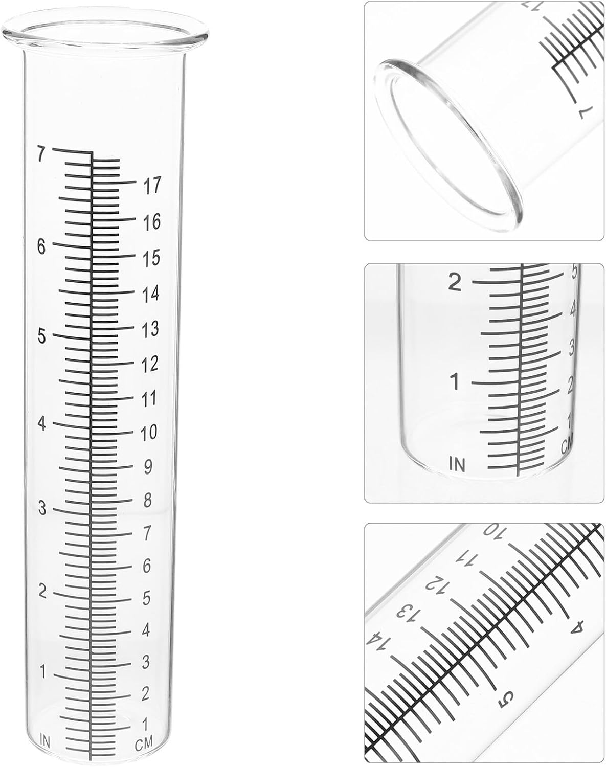 Bestonzon Outdoor High Borosilicate Glass Rain Gauge Tube Clear Replacement for Accurate Water Measurement in Garden and Agriculture image number 5