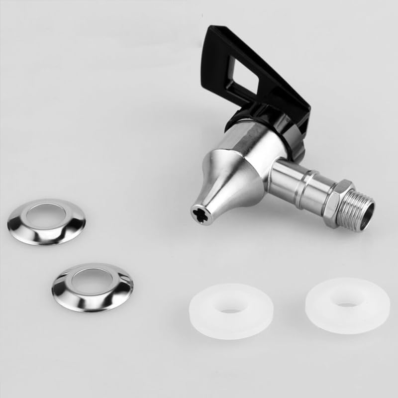 304 Stainless Steel Beverage Dispenser Spigot, Bar Spigot Faucet Tap for Water, Wine, and Drinks - Fits 16Mm Openings