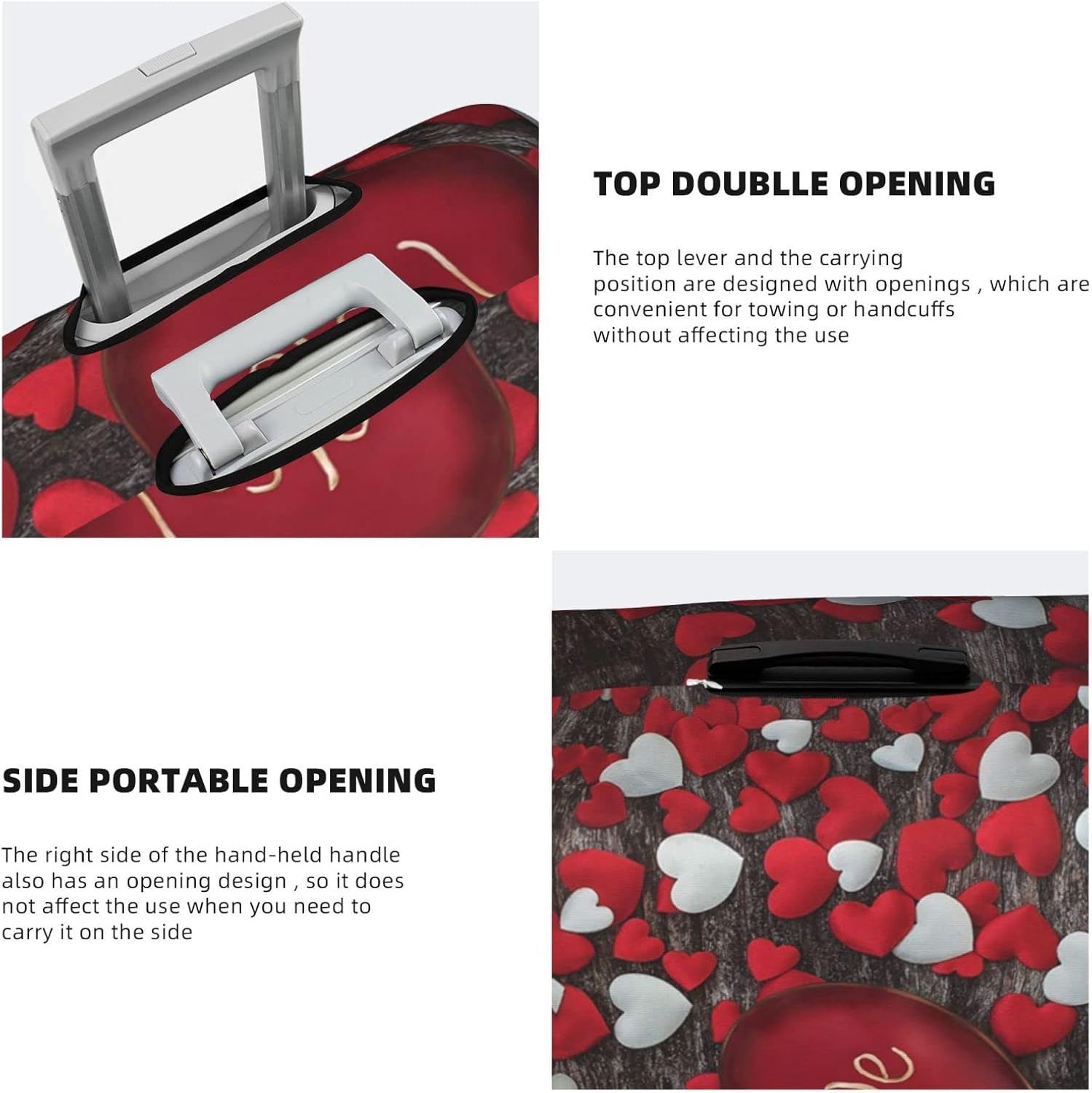 Valentine'S Day Luggage Cover Washable Suitcase Protector Anti-Scratch Suitcase Cover Fits 18-32 Inch Luggage image number 4