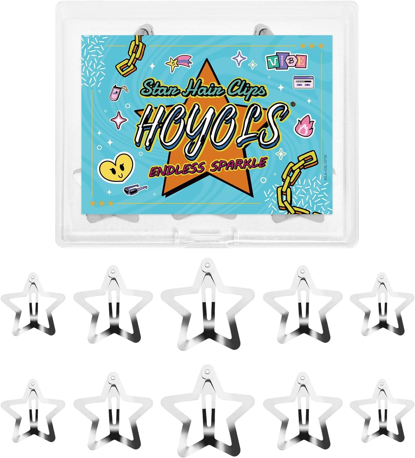HOYOLS 55Pcs Silver Star Hair Clips, Y2K Mini Metal Barrettes for Women Girls Teens, Non-Slip Fashion Accessories for Bangs Braids Styling (Mixed Sizes) image number 6