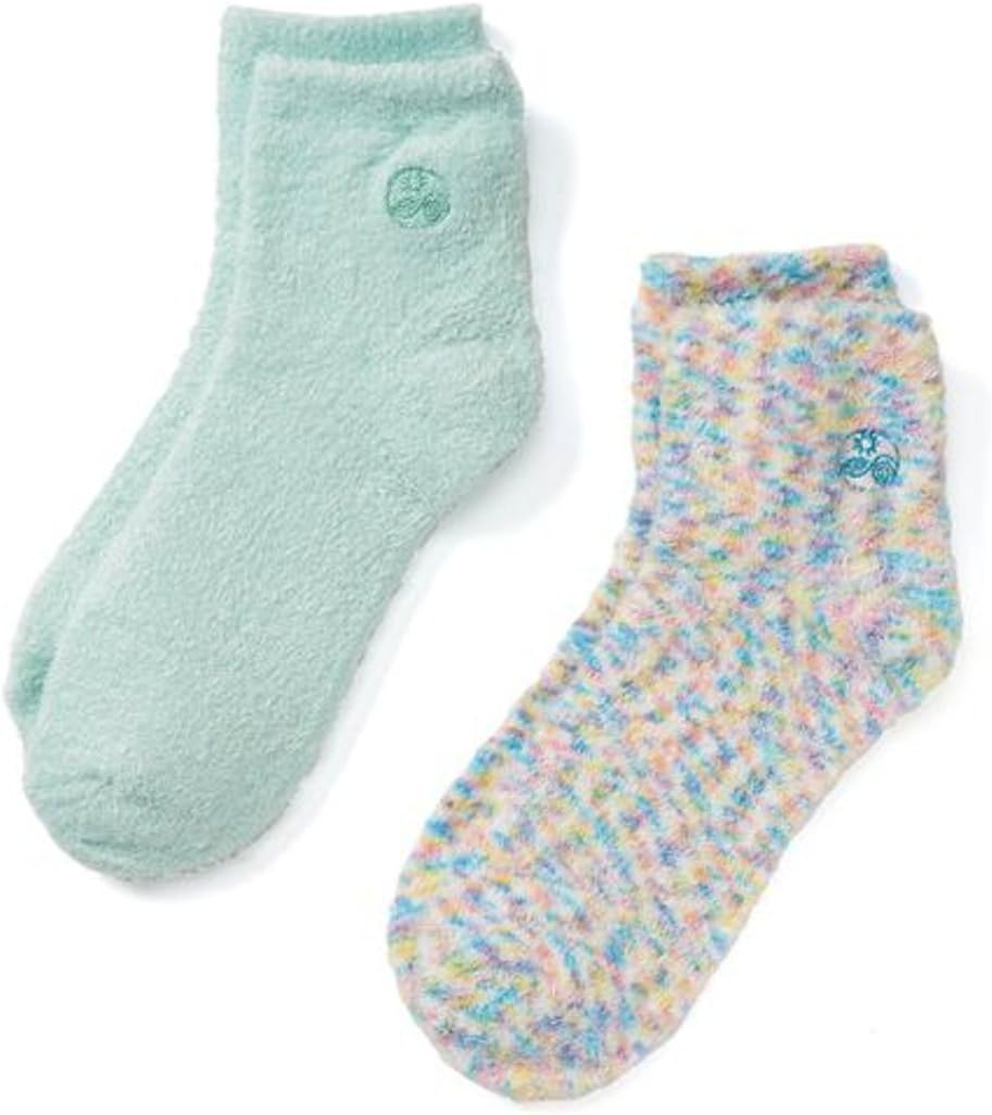 Earth Therapeutics Aloe Socks, 2 Pair per Package (1 Pair Multi-Coloured, One Pair Aqua)