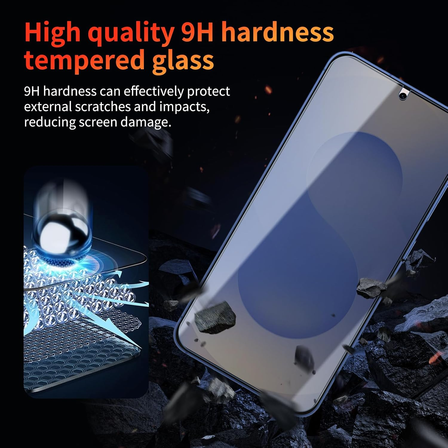 YUXINDZ Pack of 3 Privacy Screen Protectors for Samsung Galaxy S25, Anti-Spy Screen Protector, Privacy Film, 9H Hardness, Anti-Scratch, Bubble-Free image number 6
