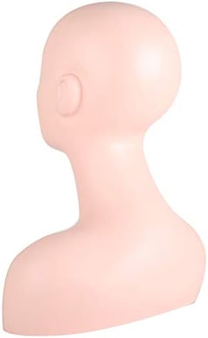 Mannequin Head, 21.3In PVC Manikin Head Mannequins with Shoulder Life Size Multi Function Soft Mannequin Head Model for Makeup, Hairdressers, Massage Practice, Eyelash Extensions image number 1