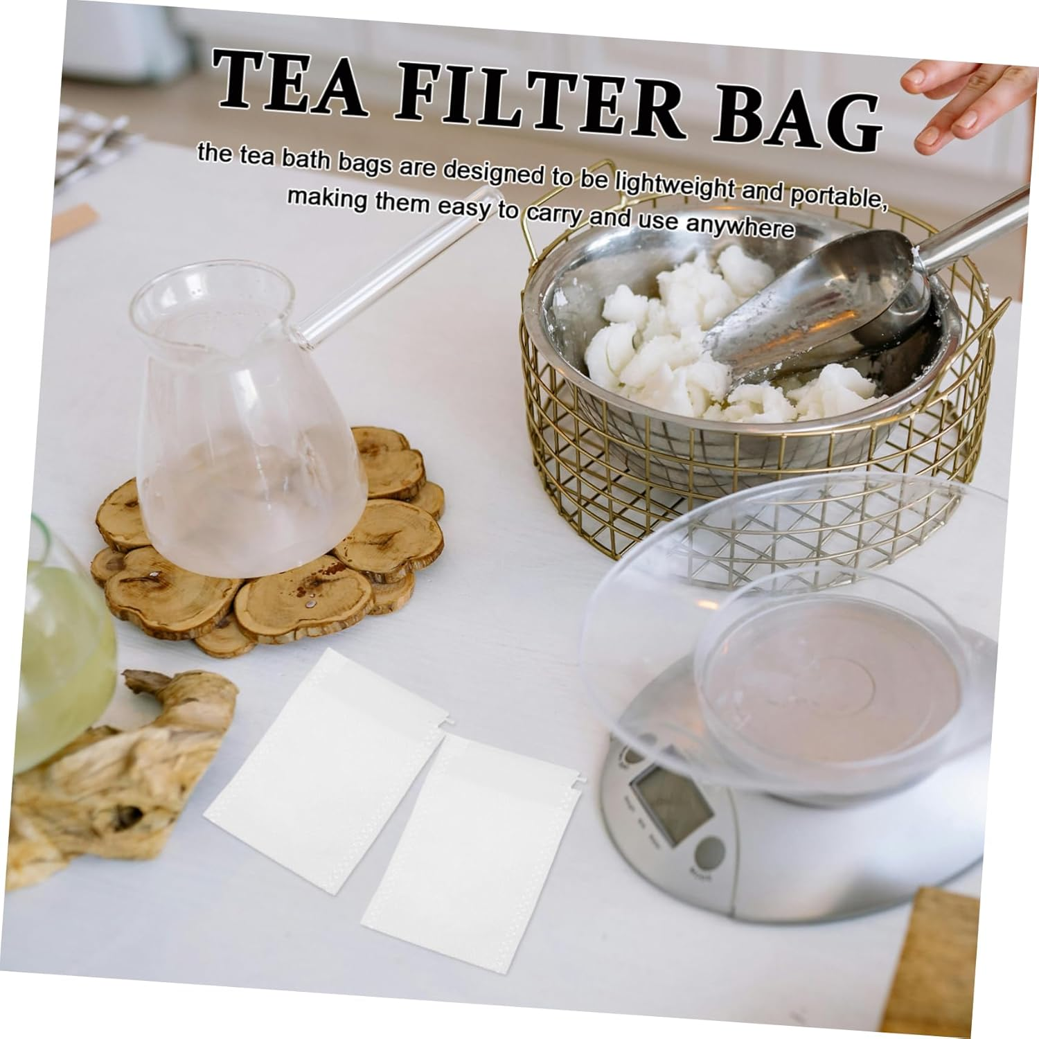 OHPHCALL Tea Filler Bags 100Pcs Unbleached Tea Sachets Reusable Compact Practical