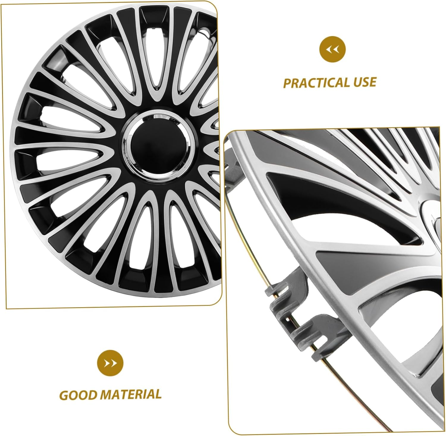 LOORGVEL 1Pcs Front Wheel Cover Steel Rim Decoration Easy Installation for Vehicle Wheels Design image number 3