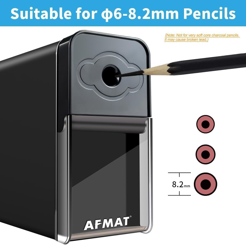 AFMAT Long Point Pencil Sharpener for Artist, 8-20Mm Long Pencil Nibs, Artist Pencil Sharpener Manual for &Phi;6-8.2Mm Charcoal/Drawing/Sketching/Colored Pencils, Self-Feed & Adjustable Pencil Sharpness image number 5