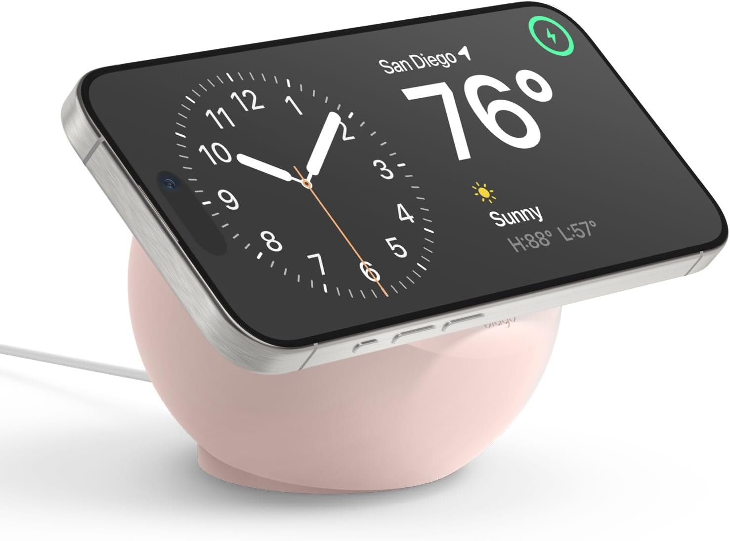 Elago MS2 Charging Stand Compatible with Magsafe Charger - Premium Silicone Stand Compatible with Iphone 17/16/15/14/13/12 Series [Charger Not Included] (Stone)