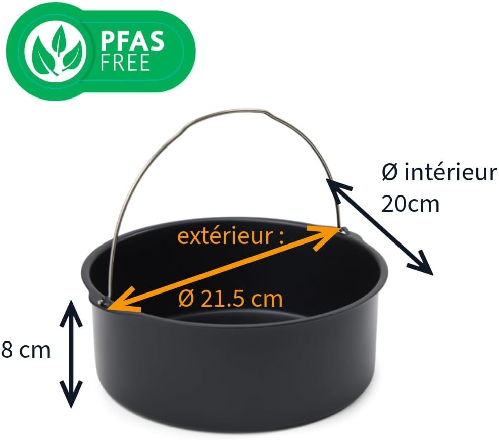 Patisse Deep Cake Pan for Air Fryer, Small, Black