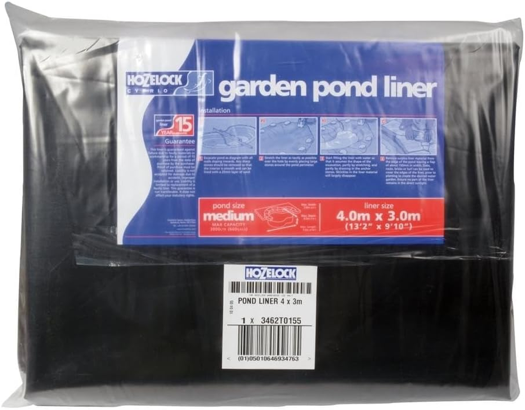 HOZELOCK - Pond Liner Size M (4M X 3M) : Ideal for Small Ponds and Koi Pools, Robust and Durable Liner [3462T0155] image number 1