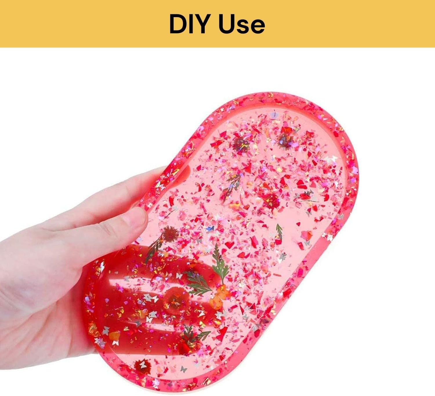 EZONEDEAL Resin Tray Mold, Oval Rolling Silicone Tray Molds, Epoxy Platter Molds, Epoxy Resin Tray Mold Large DIY Casting Craft Decorating for Craft Jewelry Storage, Home Decoration image number 4