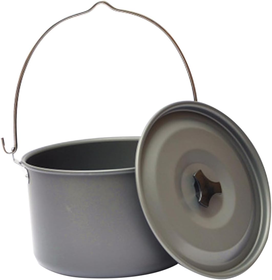 Capacity Hanging Pot Picnic Cookware Lightweight Camping Pot Outdoor Tableware Accessories for Camping Cooking Utensils image number 5