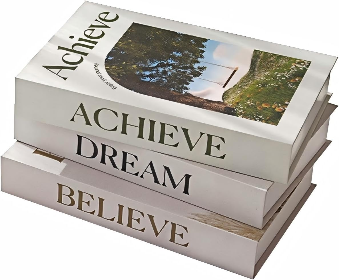 3 Pcs Fashion Decorative Books for Home Decor,Modern Faux Books for Farmhouse Decor,For Boho Decoration Coffee Table/Shelf Accessories/Office/Living Room/Bedroomfor/Desk,Hardcover Book Stack