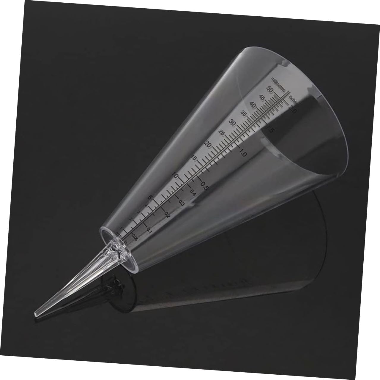 NUOBESTY 2Pcs Transparent Plastic Rainfall Gauge Outdoor Cone Shaped Rain for Garden Lawn Measurement with Scale image number 2