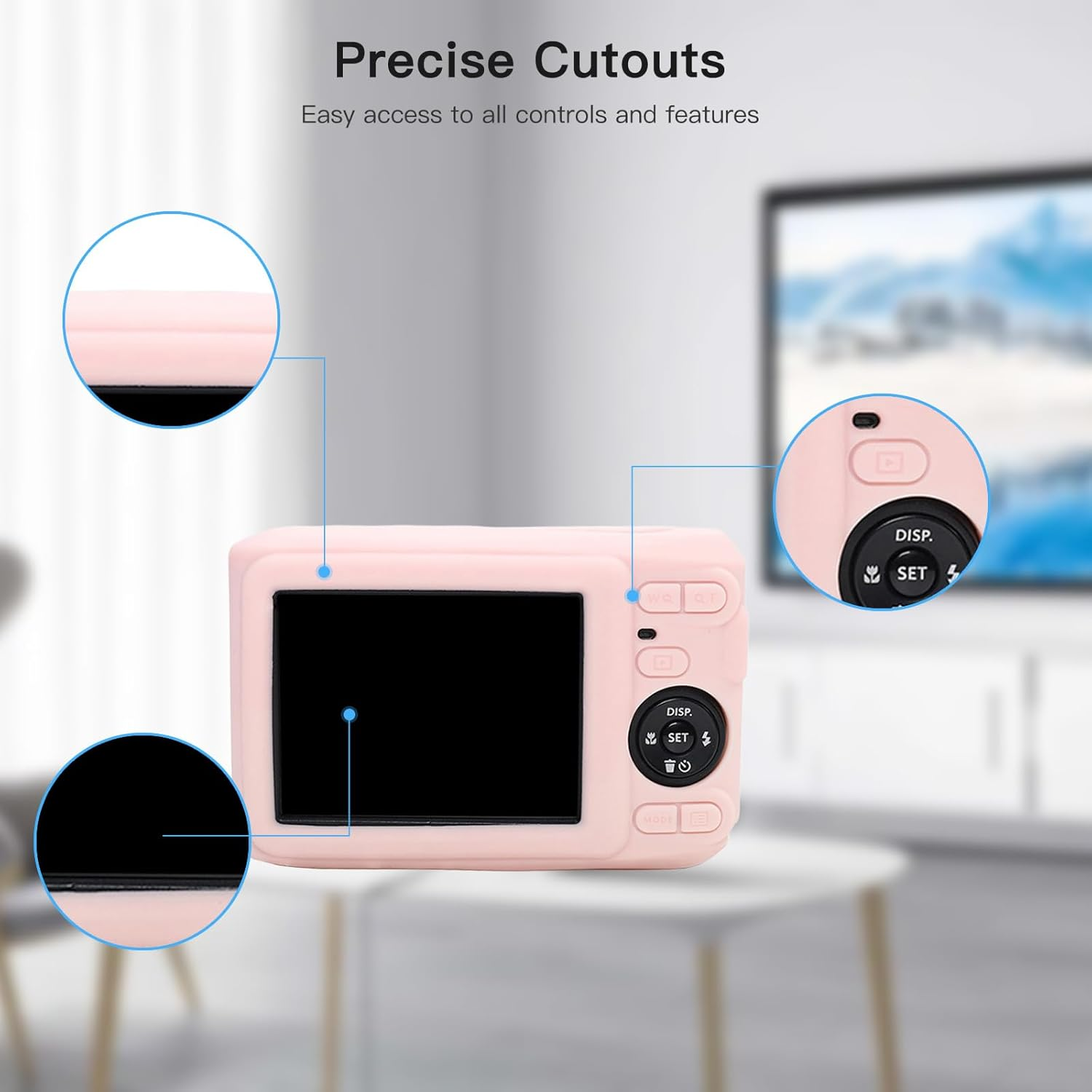 YAJOJO Case for Kodak PIXPRO FZ45 Camera, Soft Silicone Camera Protective Cover for Kodak PIXPRO FZ45, Anti-Scratch, Slim Fit, Lightweight (Light Pink) image number 2