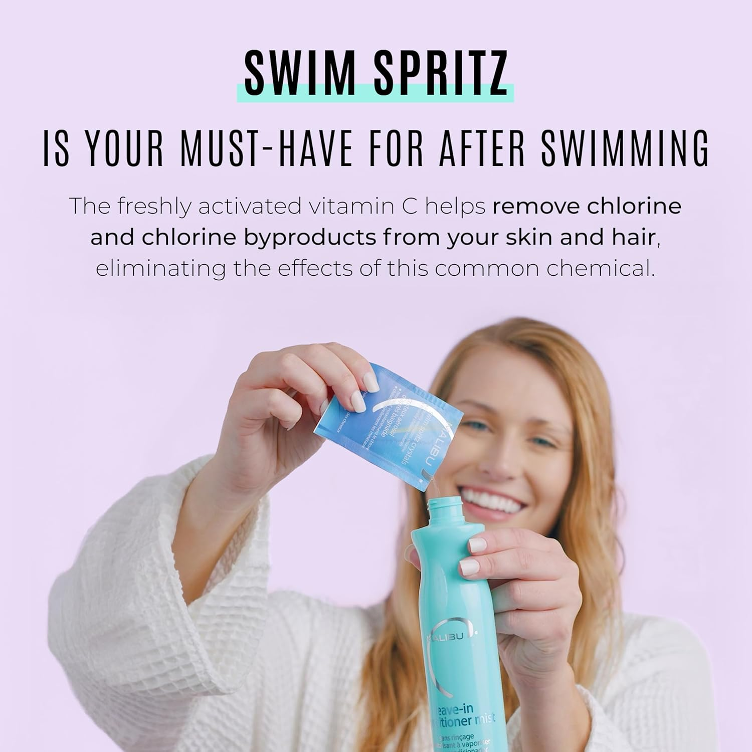 Malibu C Swim Spritz Crystal Wellness Hair Treatments 12-Piece Sachets image number 2