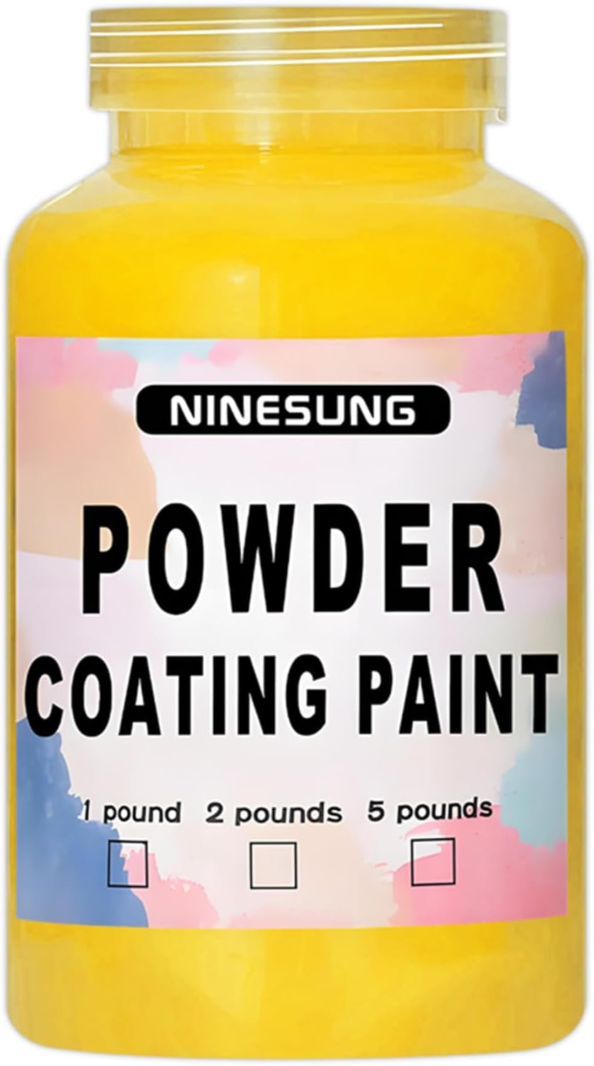 Ninesung Powder Coating Paint, Plastic Coating Paint Powder, Jigs and Lures Powder Paints for Metalwork, Crafts, Fishing Leads and Jig Heads, Hobby (Yellow, 1 Pound)