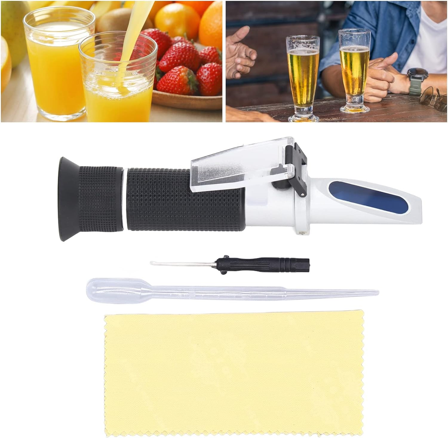 Brix Refractometer, Dual Scale Specific and Brix Digital Handheld Refractometer 0%~32% Honey Moisture Tester, Hydrometer in Wine Making and Beer Brewing, Homebrew Kit image number 6