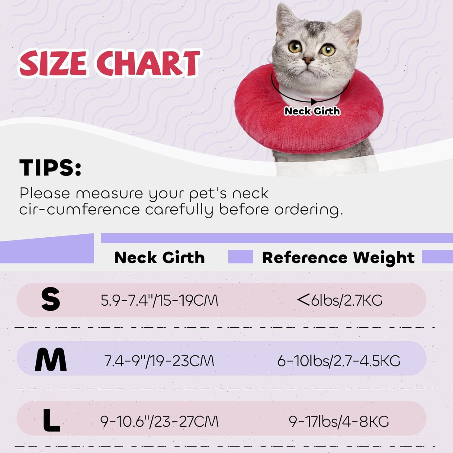 Lelepet Cat Recovery Collar, Soft Small Cat Cones, Pet Neck Protector, Adjustable Pet Elizabethan Collar to Stop Licking after Surgery Kitten Cones for Cats Small Dogs Recovery Cone, Pink L image number 4