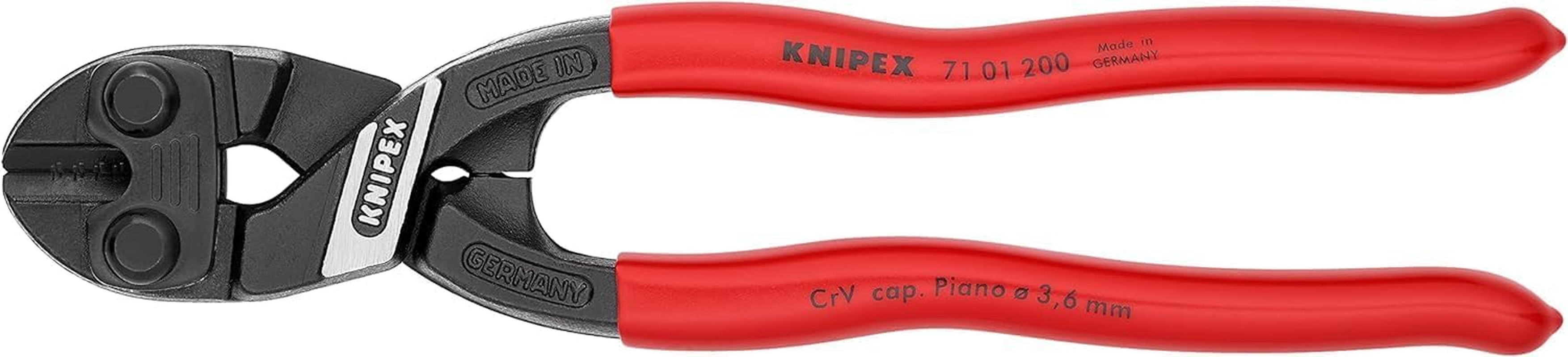 Knipex Cobolt Compact Bolt Cutters with PVC Grip, 200 Mm, Red image number 2