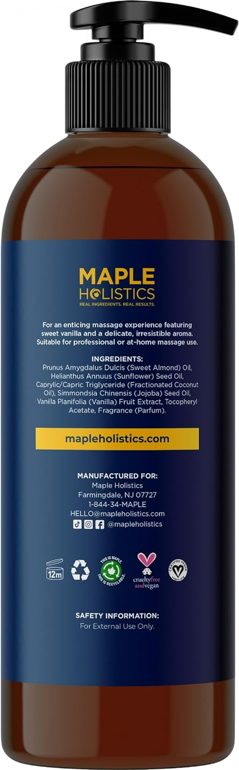 Honeydew Pure Vanilla Sensual Massage Oil for Body - Edible Massage Oil and Lubricant for Women & Men - Massage Therapy Oil with Jojoba Sweet Almond for Skin - Aromatherapy Blend for Dry Skin