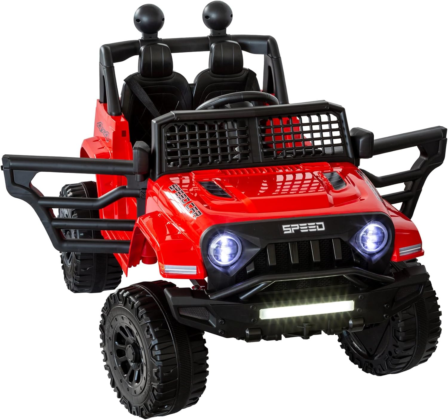 Lenoxx Jeep-Inspired Design Ride-On Electric Car &ndash; Forward and Reverse Controls, Realistic Jeep Styling, Safe and Fun for Kids, Battery-Powered, Ideal for Outdoor Adventures and Play - Red image number 1