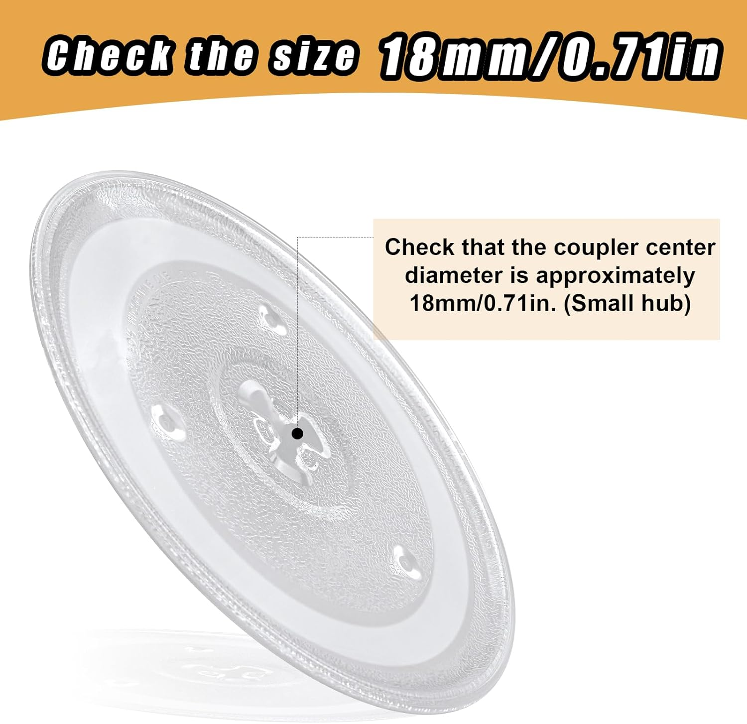 10.6In Microwave Glass Turntable, Microwave Glass Plate Replacement Compatible with Hamilton Beach P90D23AL-R1/GE WB48X26755/WPW10551236 image number 6