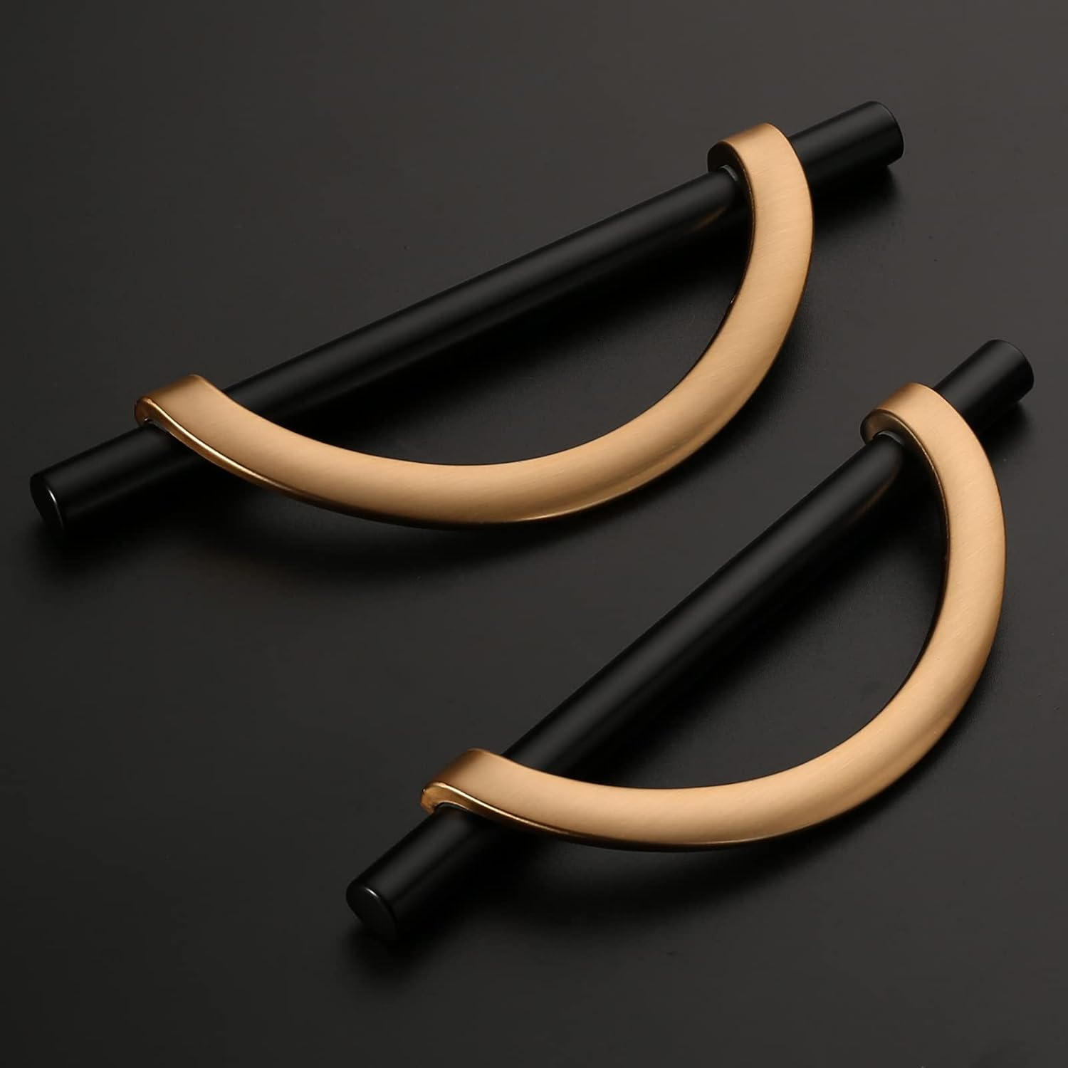 Amerdeco 10 Pack Black Brushed Gold Cabinet Pulls 5 Inch(128Mm) Hole Centers Kitchen Cabinet Handles Hardware Kitchen Handles for Cabinets Cupboard Handles Drawer Pulls&hellip; image number 7