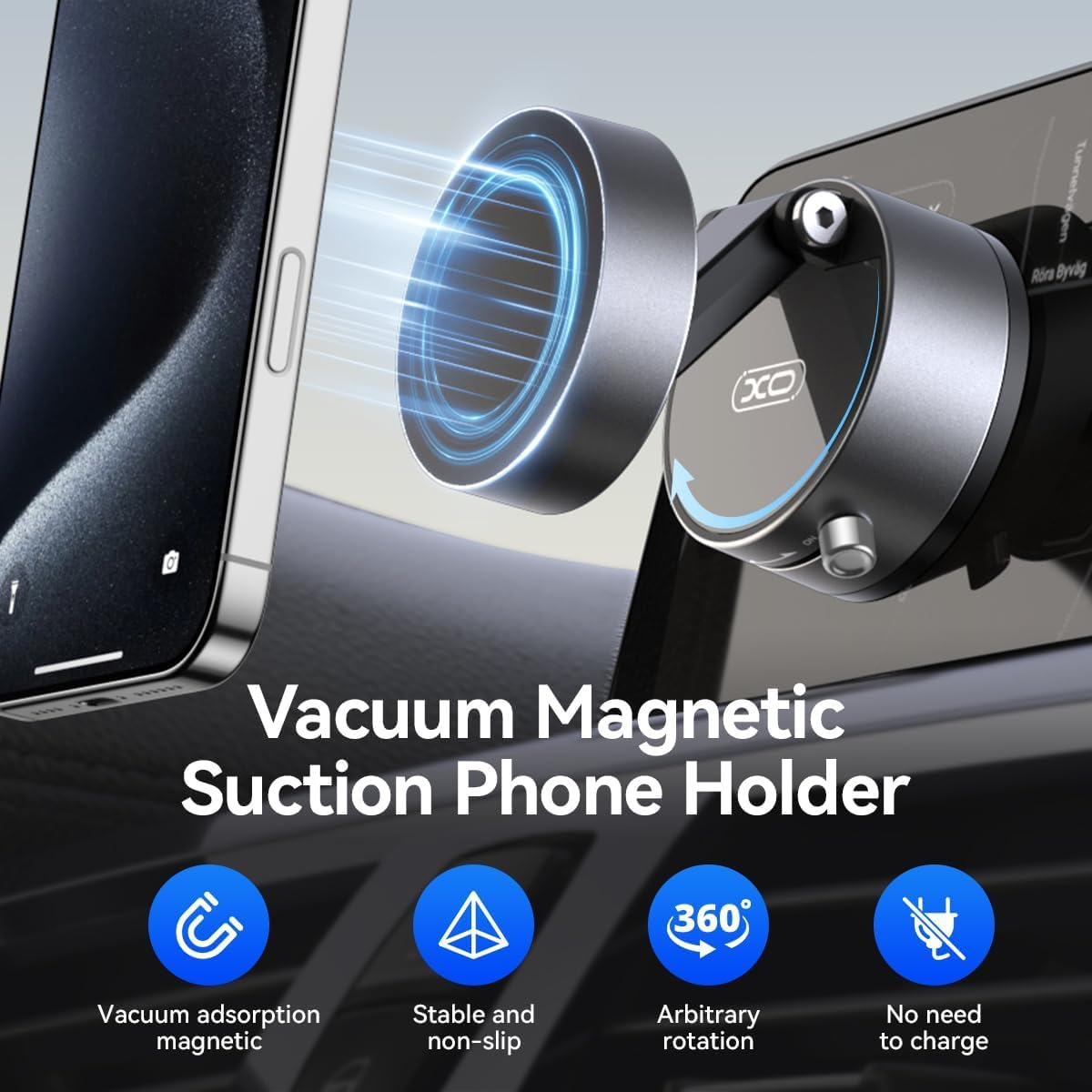 Phone Holders for Your Car, Foldable Car Phone Holder Mount for Dashboard, 360&deg; Rotatable Magnetic Phone Holder for Car, Magnetic Car Mount for Iphone All Cell Phones image number 4