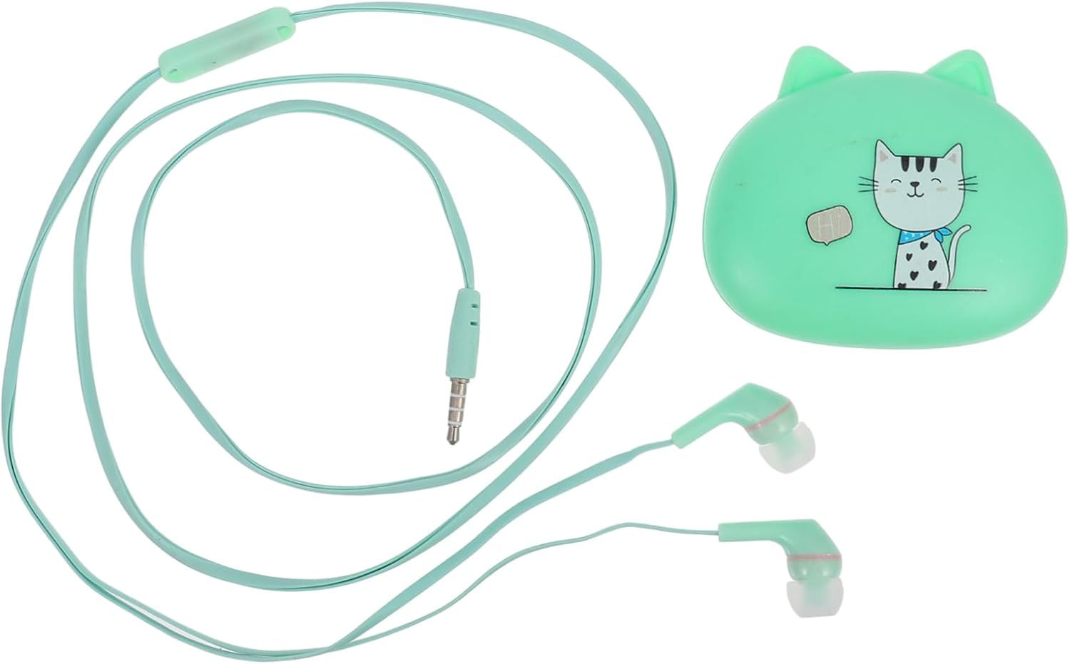 CATIEBYE Corded In-Ear Earphones Universal Wired Earbuds Compatible Smartphones Green High Sound Quality Headset for Phone Accessories and Mobile Use