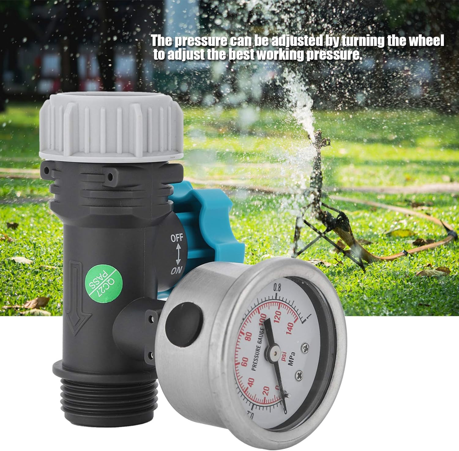Water Pressure Valve, Pressure Reducer G3/4In Water Pressure Regulator, Adjustable Durable for Garden Greenhouse
