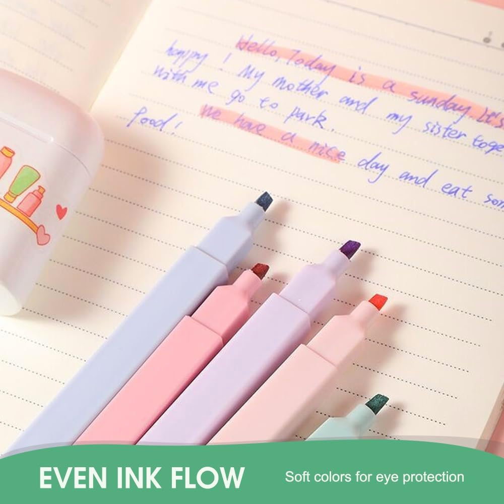 Sonicefit 12PCS Aesthetic Highlighters, No Bleed Bible Pastel Highlighter Set, Assorted Colors Highlighters Markers, Dual Tip Bible Planner Pens School Supplies, Quick Dry Book Annotating Highlighters image number 4