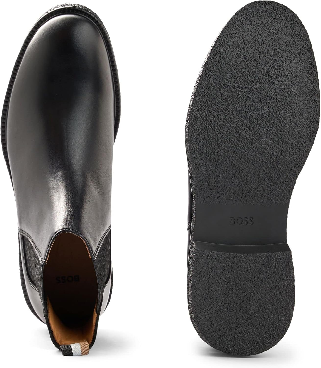 BOSS Men'S Tunley Cheb Leather Chelsea Boots with Signature Details, Size image number 5