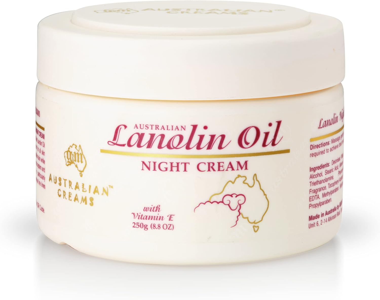 Australian Creams Lanolin Oil Night Moisturising Cream 250 G image number 1