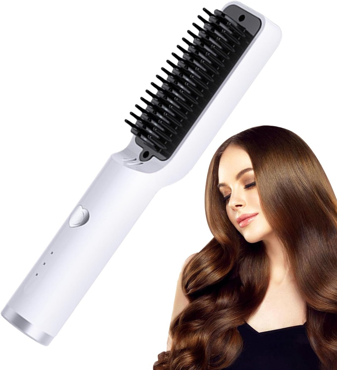 Hair Straightener Brush - 2600Mah USB Charging Straightening Comb | 3 Gears Wireless Small Hair Straightener, Duals-Use Styling Comb, Portable Hair Straightener, Heated Hair Straightening Brush image number 3