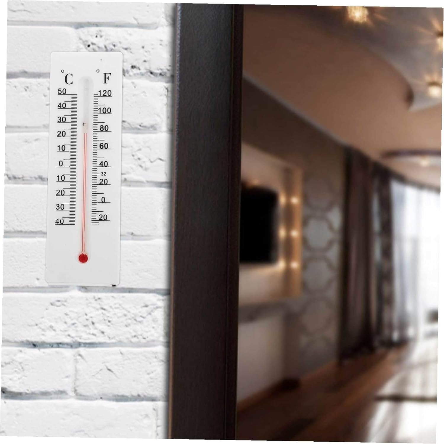 ULTECHNOVO 2Pcs Weatherproof Thermometer Key Hider Box Outdoor Decorative Spare Key Holder Plastic Wall Mount Storage for Home and Garden image number 4