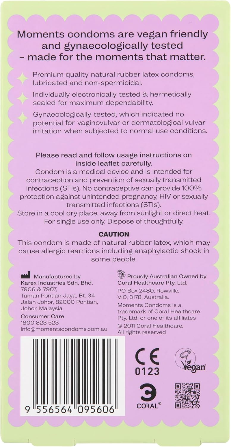 Moments Original Condoms | Large and Extra Lubricated, Premium Quality Natural Latex, Vegan, Gynaecologically & Dermatologically Tested (Pack of 1-12 Counts) image number 4