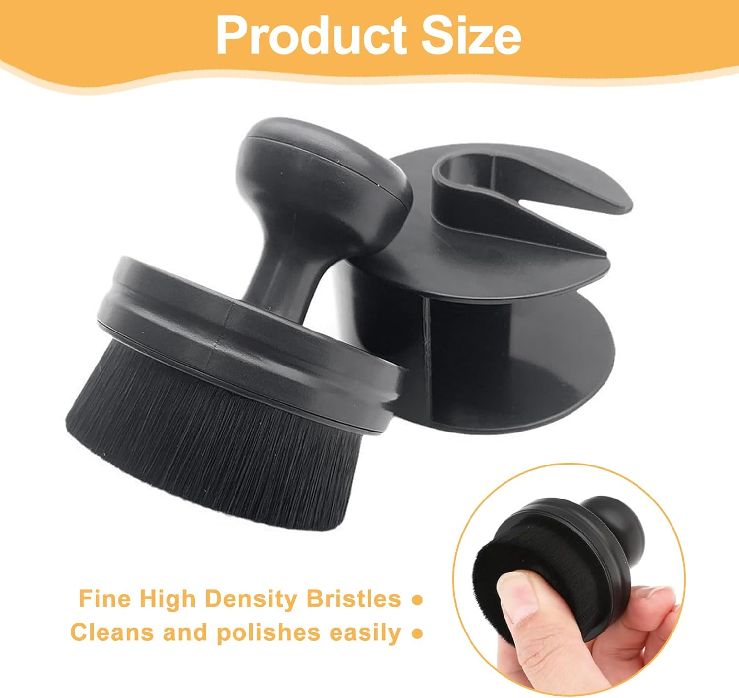 Jurcicat Pack of 2 Tyre Shine Applicator Brush, Professional Tyre Care, Tyre Care, Detailing Brush for Radiant Car Tyres, Ventilation Openings, Interior image number 1