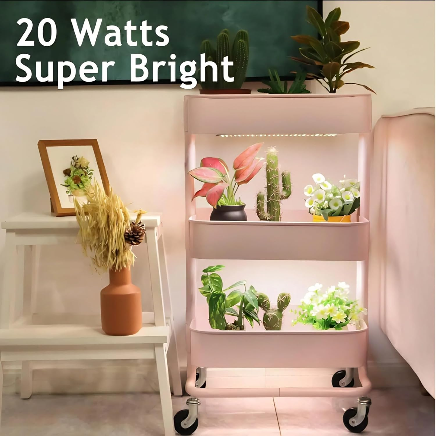 Panel Grow Lights,Led Grow Light LED Grow Lights for Indoor Plants,24 Hour Timer Function Grow Light,For Germination Flowering Fruiting image number 3