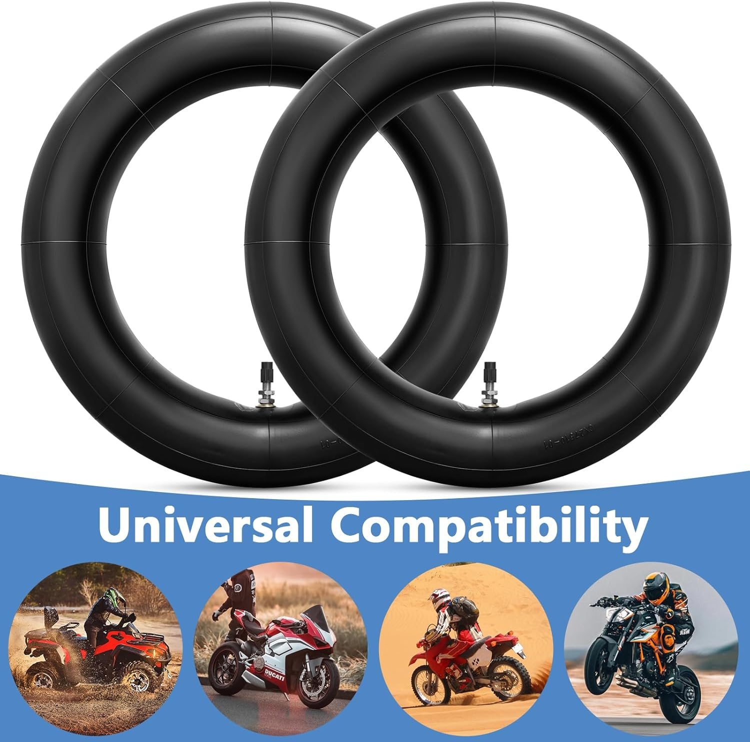 Paowin 2Pcs 3.00-12 Tube,80/100-12 Tube,Tr4 Valve,3.00-12 Heavy Duty Motorcycle Inner Tubes Compatible with 3.00-12 80/100-12 Dirt Pit Bike/Motorcycle/Mini Motorbike Front Rear Tire,Pn-007