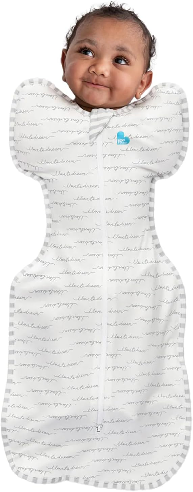 Love to Dream Swaddle up Original, Small (3.5-6Kg), Ideal for Moderate Room Temperatures (20-24&deg;C), 1.0 TOG, Arms up Position, Twin Zipper for Easy Nappy Changes, Dusty Blue