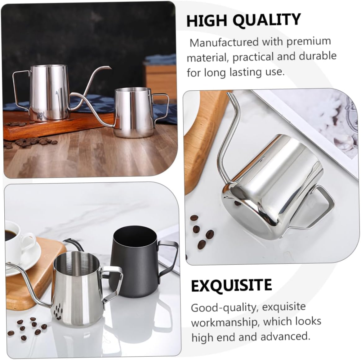 Stainless Steel Coffee Pot Long Spout Kettle 350Ml Household Tea Kettle for Drip Brewing and Espresso Making image number 4