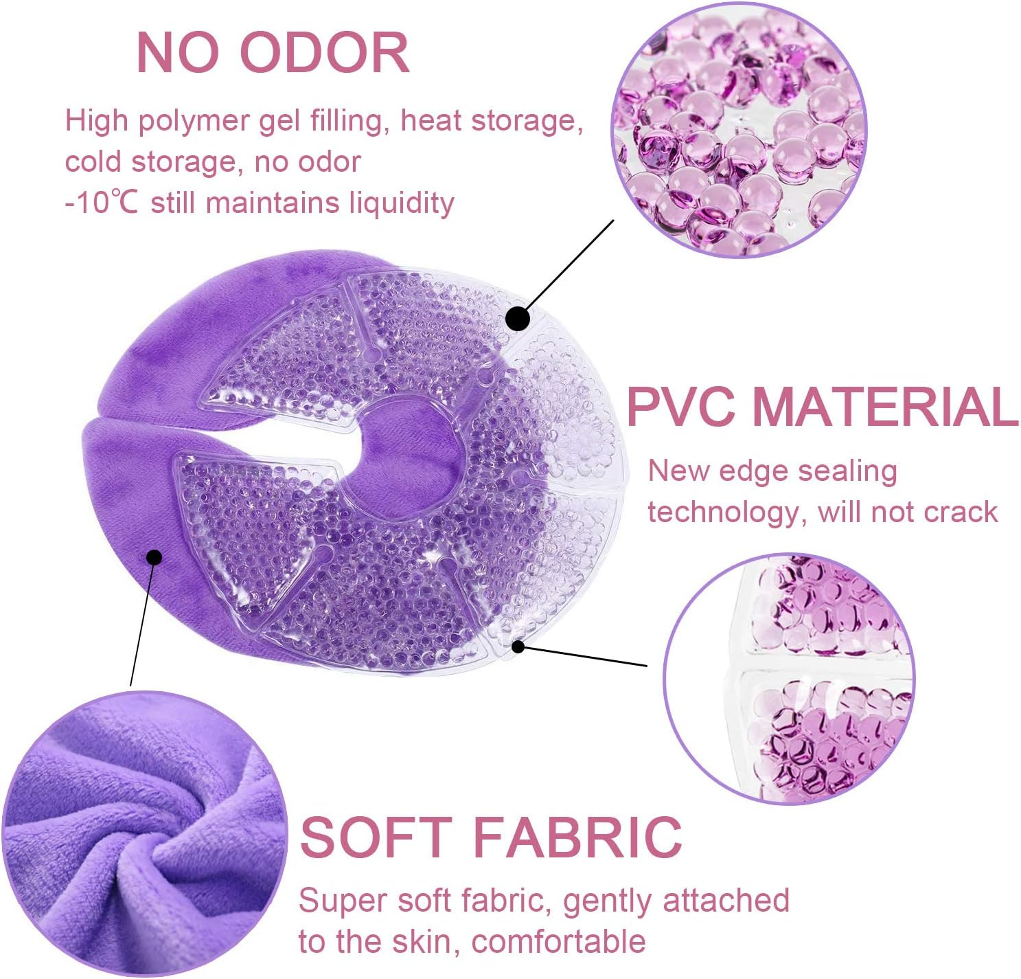 Breast Ice Pack, 2 Pack Hot Cold Breastfeeding Gel Pads for Breastfeeding, Pain after Breast Surgery, Nursing Pain Relief for Mastitis, Engorgement, Reusable, Freezable, Microwavable - Green image number 5