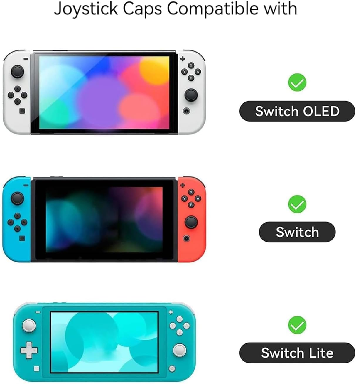 Geekshare 4PCS Thumb Grip Caps Compatible with Switch/Oled/Switch Lite,Soft Silicone Joystick Rocker Cover - Bear Cookies image number 1