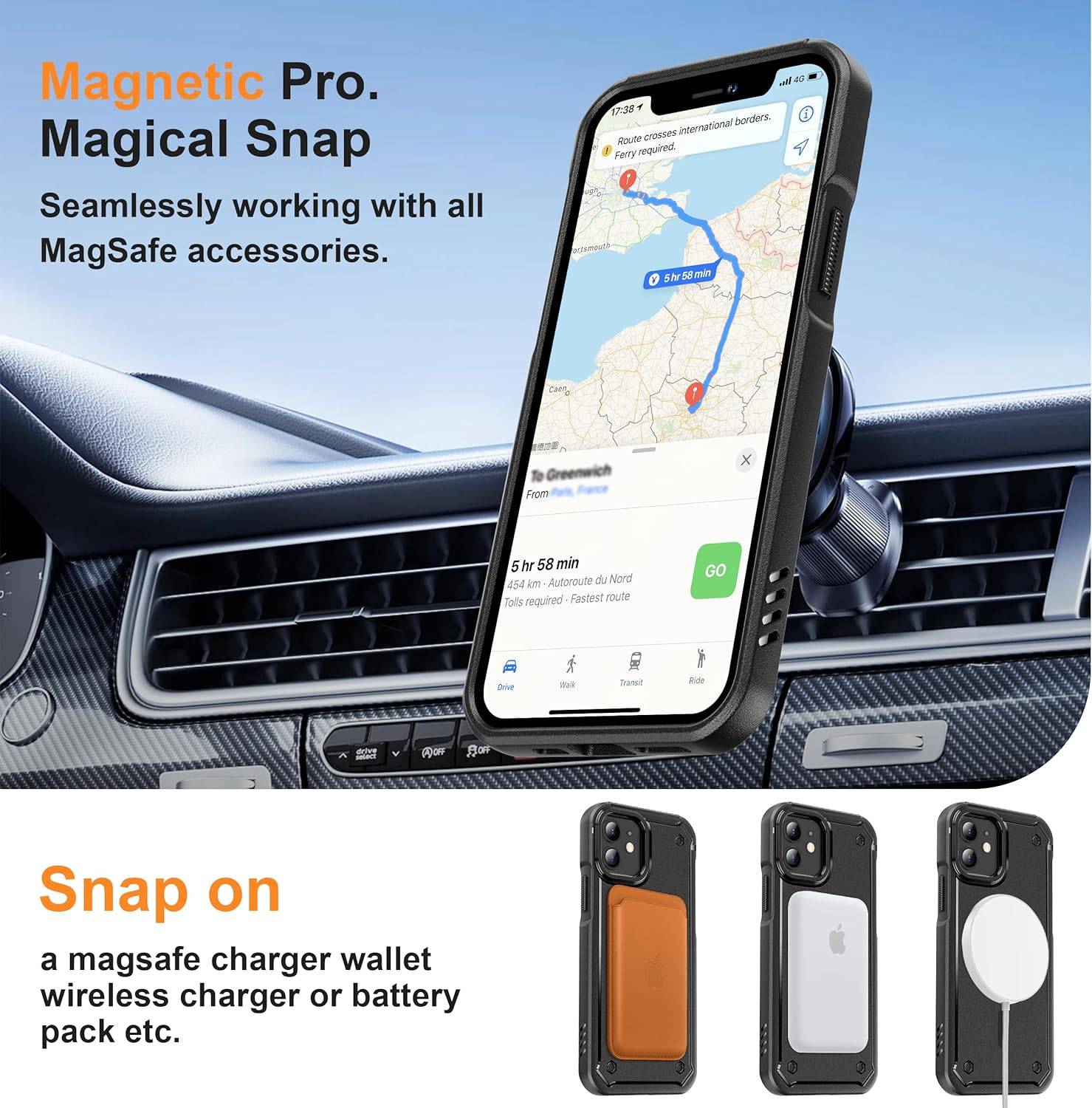 ORETECH Magnetic for Iphone 11 Case, [Compatible with Mag-Safe], Heavy Duty Dual-Layer Rugged Protection Shockproof Anti-Scratch Phone Cover for Iphone 11 -Black