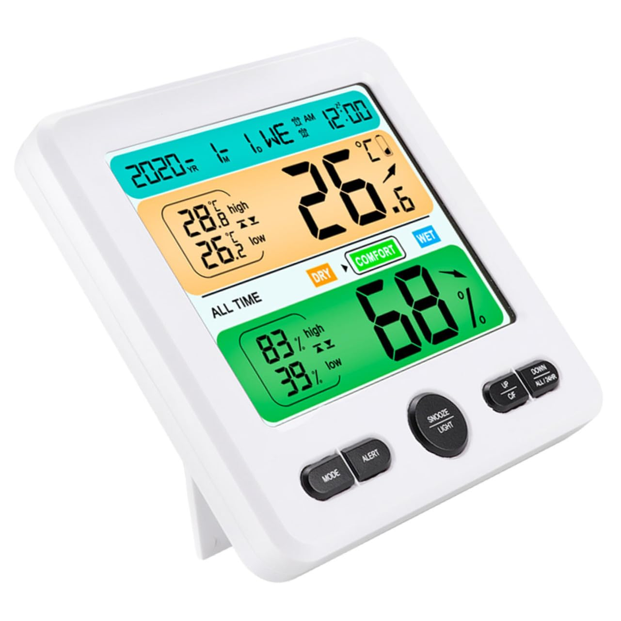 Kisangel Digital Indoor Hygrometer with Temperature Humidity Sensor Compact Household Temperature Monitor for Home Office Greenhouse Use Easy-Read Electronic Thermometer for Accurate image number 2