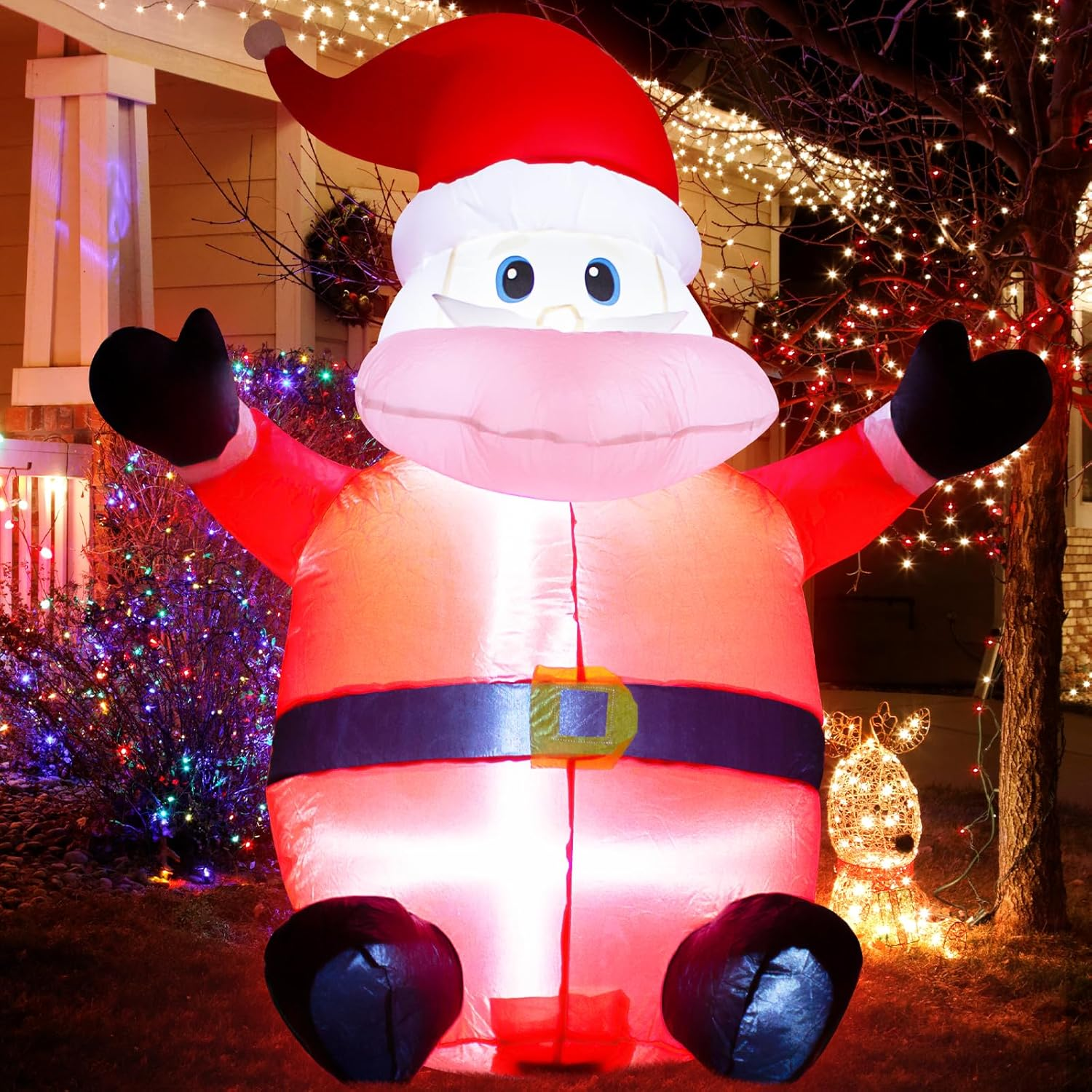 1.2M Christmas Inflatable Santa Claus Outdoor Yard Decorations，Indoor Blow up for Christmas Decorations- WM-02